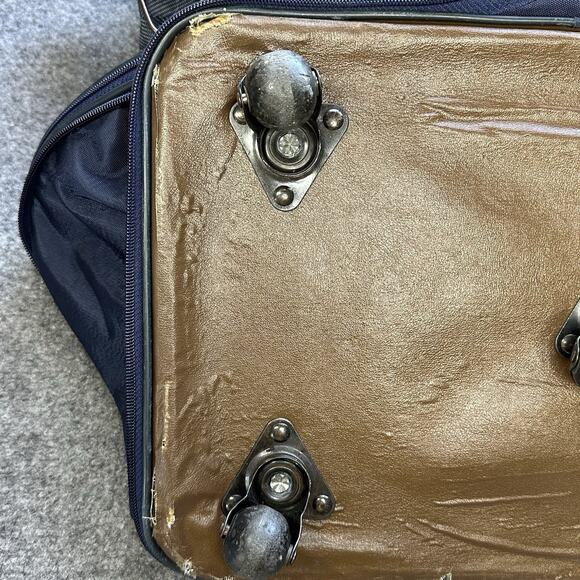 Vintage Rolling Travel Accordion Style Zip Up Folding Bag Carrying JAPAN Blue - Picture 9 of 11